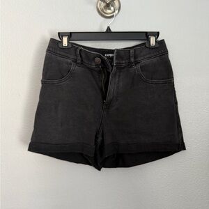 Express Black Jean Shorts with Cuffed Hem